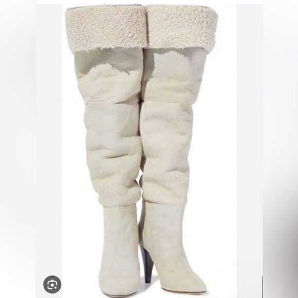 IRO Graceful shearling over-the-knee boots New (Flawed) - Picture 1 of 9